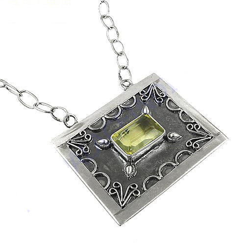 925 silver citrine pendant necklace for women | gemstone jewelry