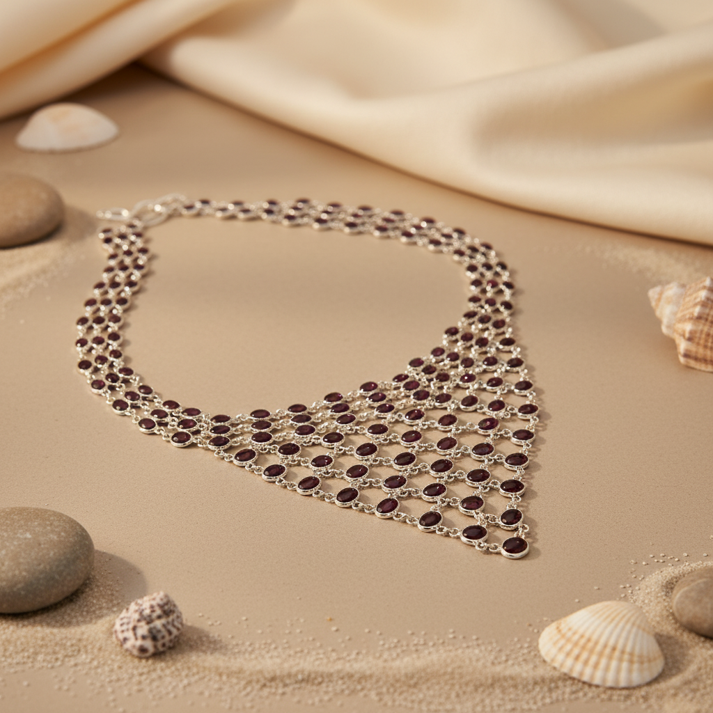 925 Silver Ruby Gemstone Necklace | Statement Jewelry for Women