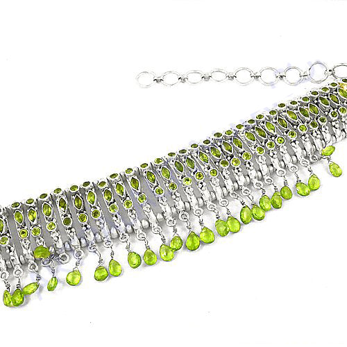 925 silver peridot necklace for women | dangle choker necklace