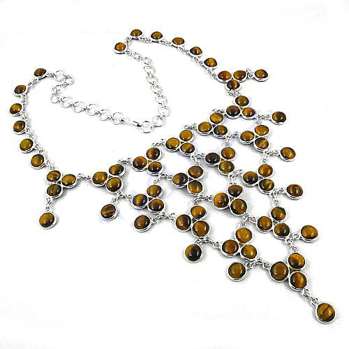925 Silver Tiger Eye Necklace for Women | Statement Jewelry
