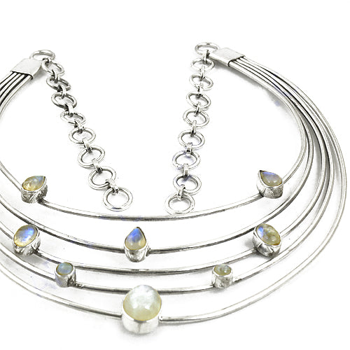 925 Silver Moonstone Choker Necklace for Women | Gemstone Jewelry