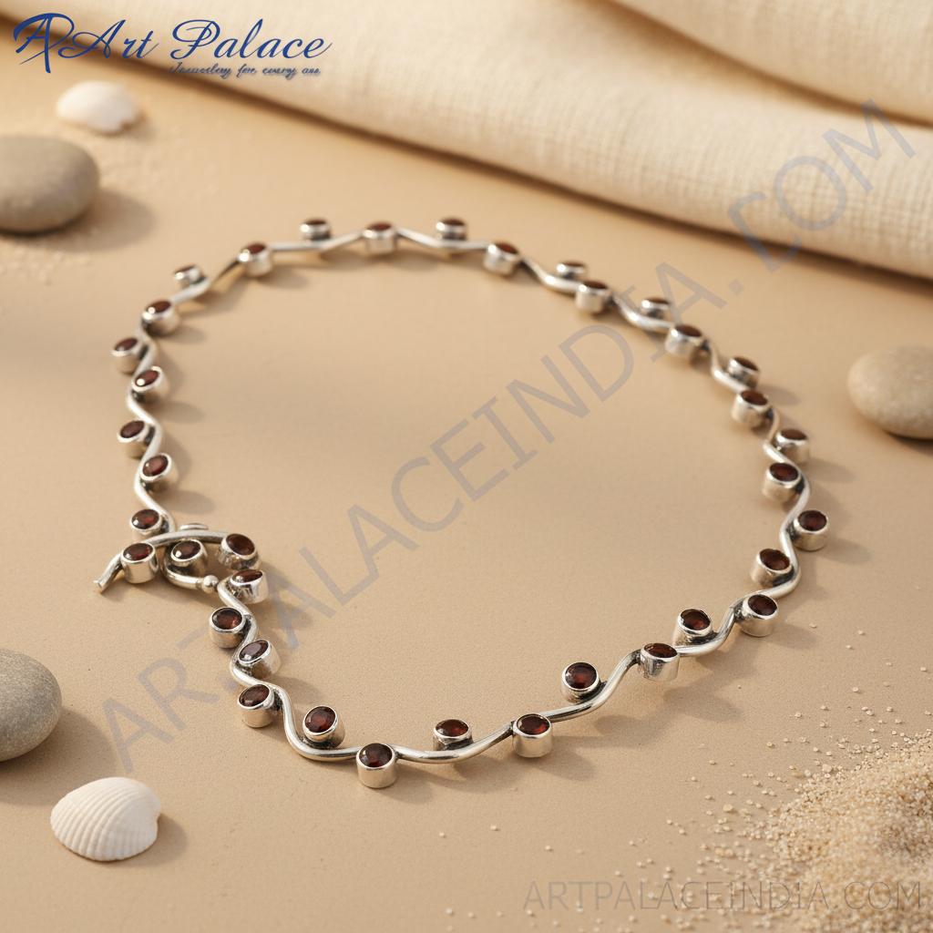 925 Silver Garnet Gemstone Necklace | Women's Jewelry Gift