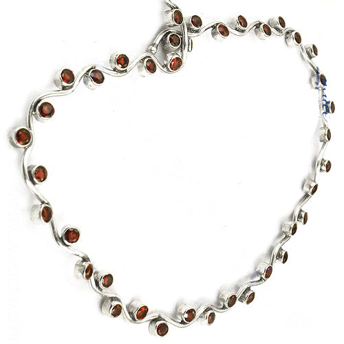 925 silver garnet gemstone necklace | women's jewelry gift