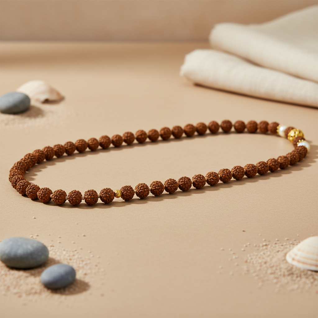 Rudraksha Mala Necklace | Spiritual Bead Jewelry for Men & Women
