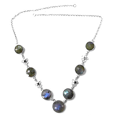 925 Silver Green Gemstone Necklace for Women | Daily Wear