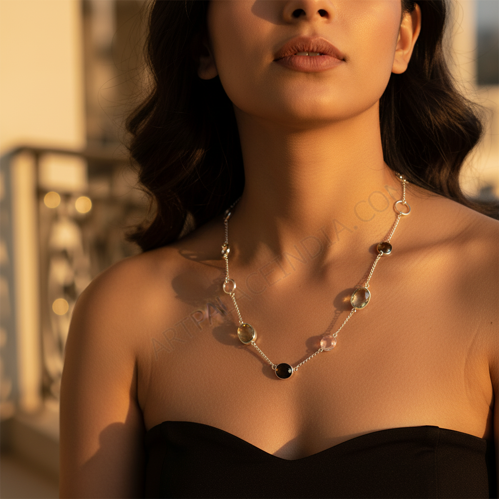 925 Silver Gemstone Necklace for Women | Statement Jewelry