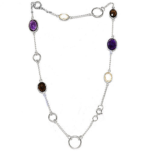 925 Silver Gemstone Necklace for Women | Statement Jewelry