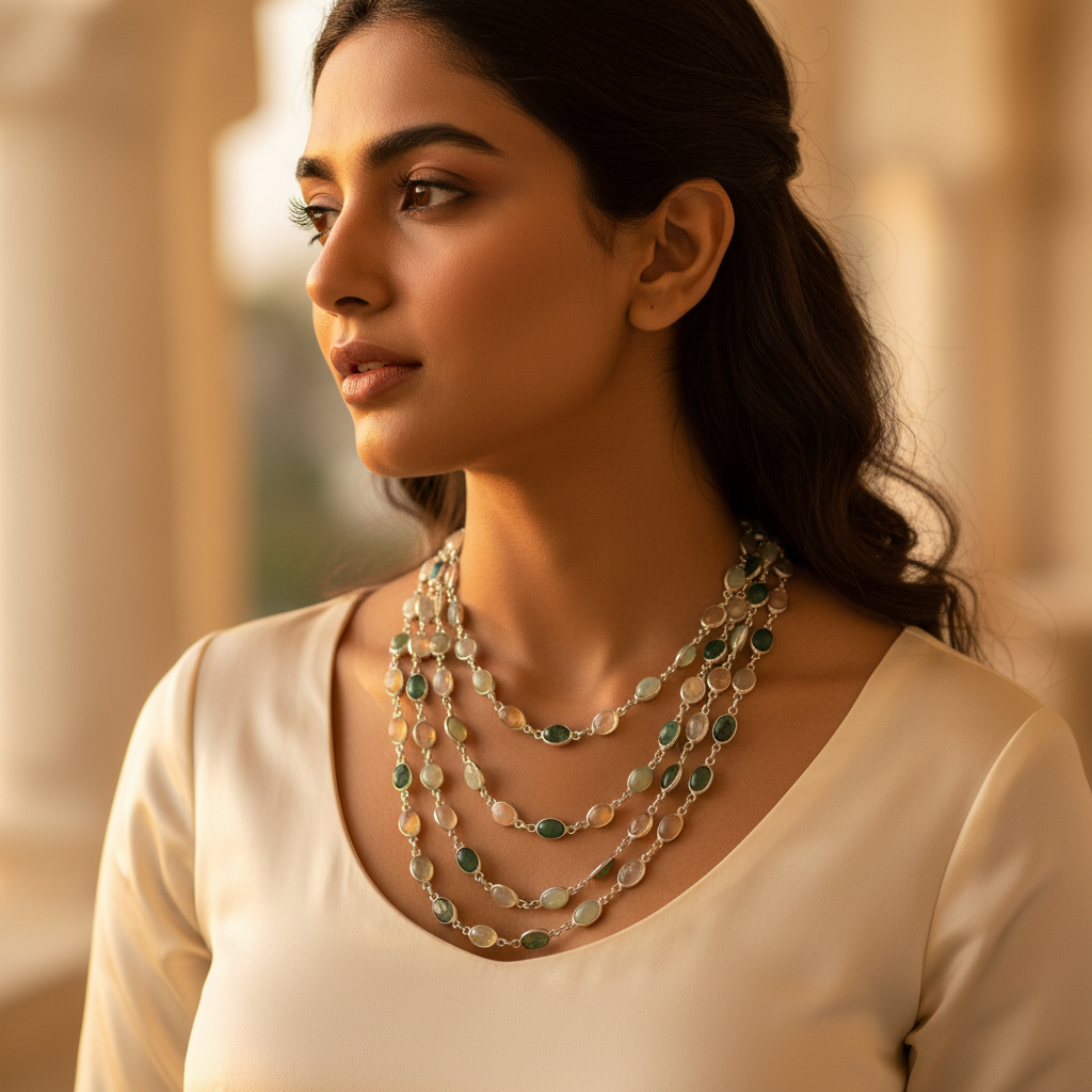 925 Silver Gemstone Necklace for Women | Statement Jewelry