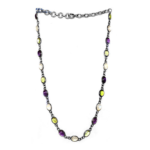 Silver Gemstone Chain Necklace for Women | Daily Wear Jewelry