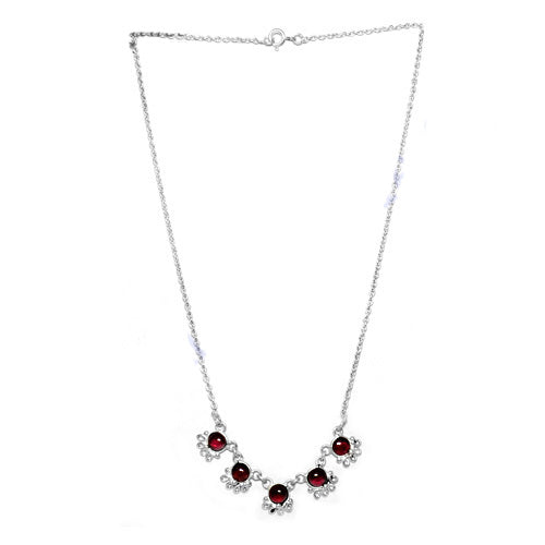 925 Sterling Silver Garnet Necklace | Gemstone Jewelry for Women