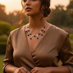 Load image into Gallery viewer, 925 Silver Onyx Bead Necklace | Women's Elegant Jewelry
