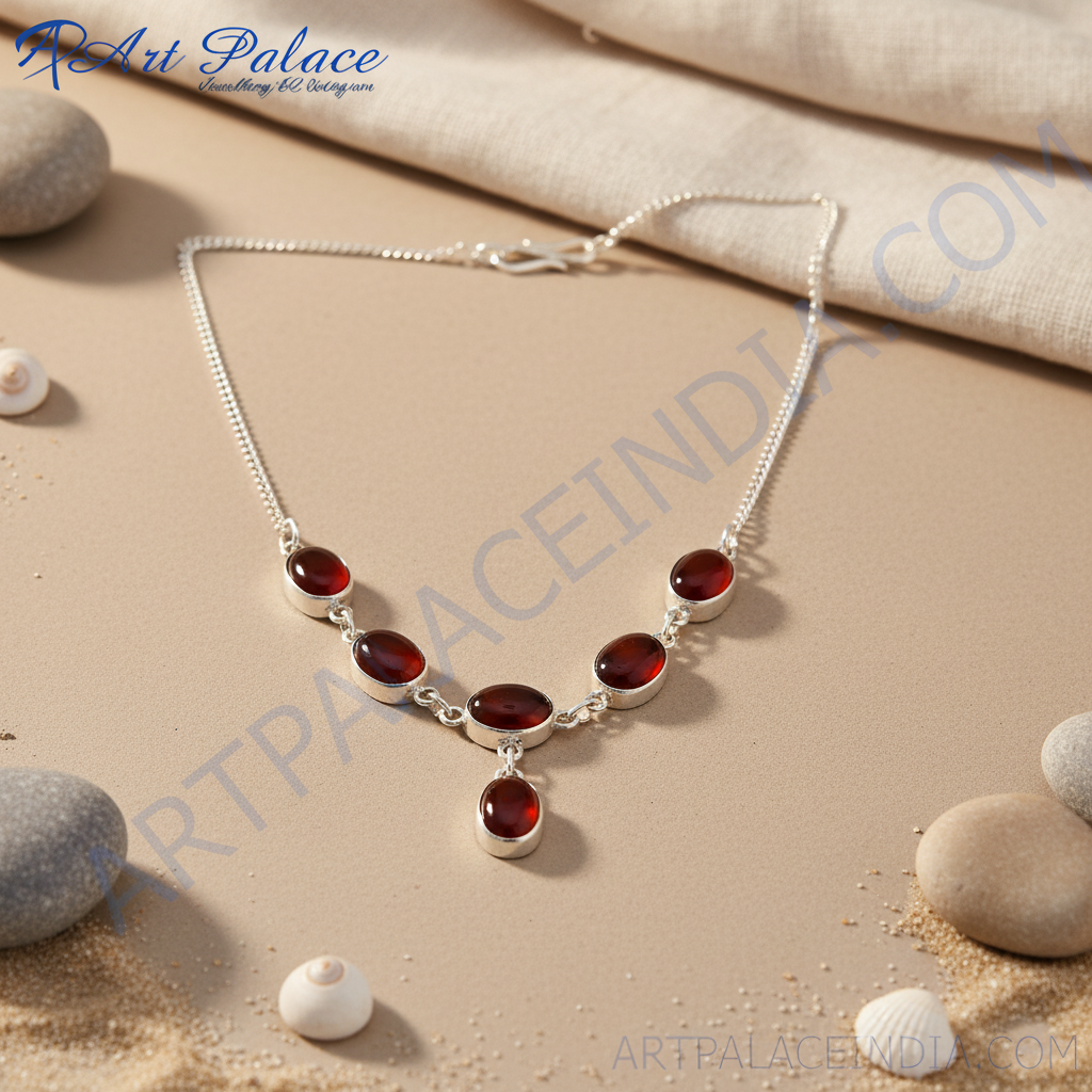 925 silver carnelian necklace for women | gemstone jewelry