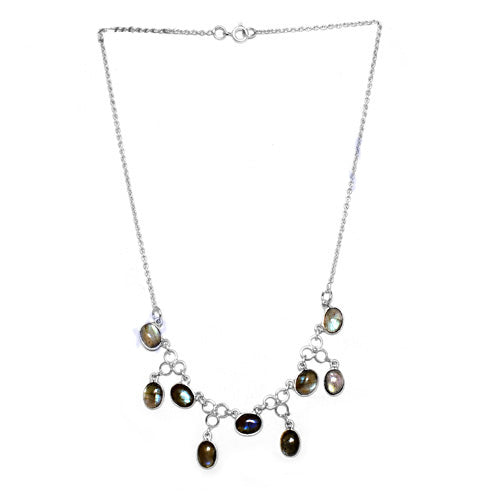 925 Silver Labradorite Necklace for Women | Gemstone Jewelry