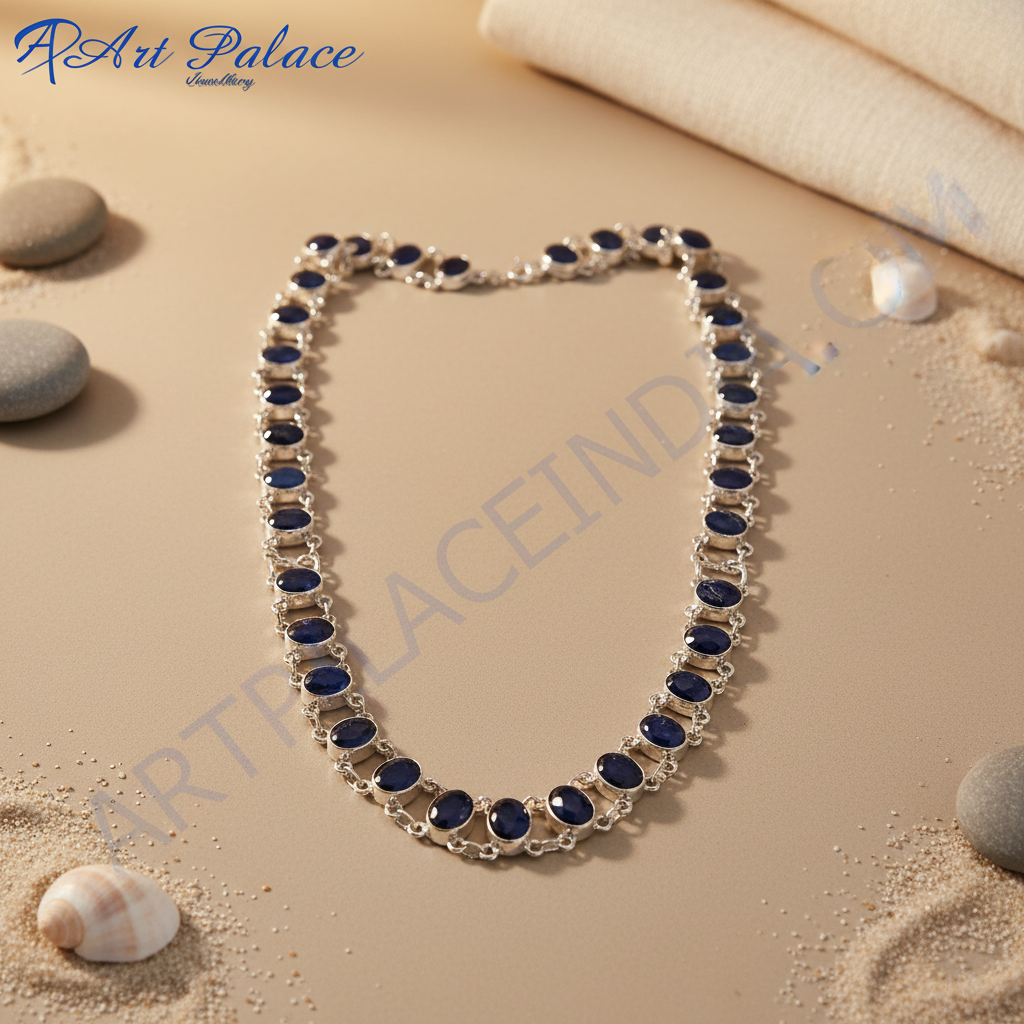 Sapphire Necklace | Sterling Silver Gemstone Jewelry for Women
