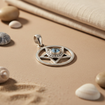 将图像加载到图库查看器中， 925 Silver Pentagram Pendant with Gemstone | Witchcraft Jewelry
