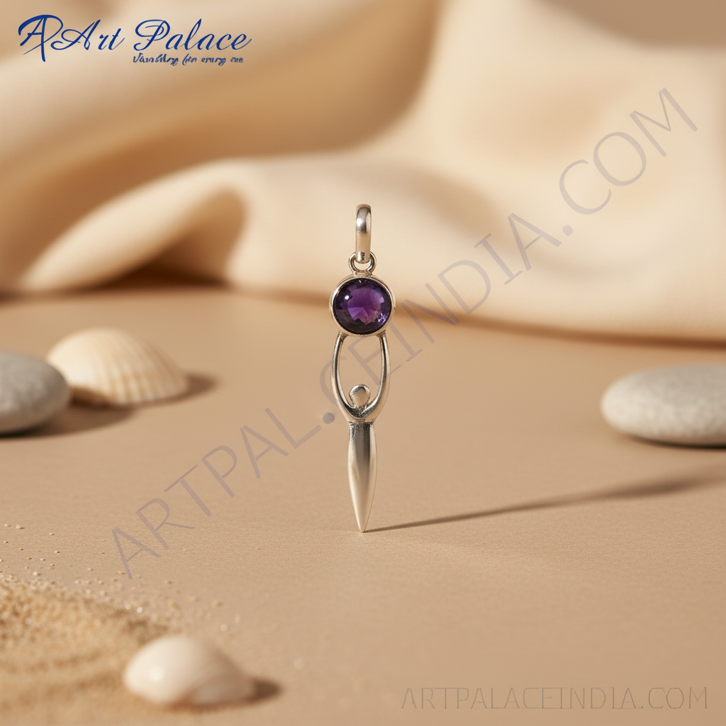 925 Silver Amethyst Pendant for Women | Goddess Jewelry Gift