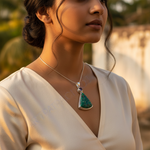 Load image into Gallery viewer, 925 Silver Chrysocolla &amp; Amethyst Pendant for Women | Gift
