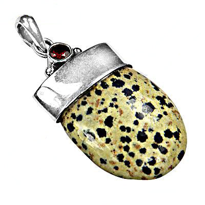 925 Silver Dalmatian Jasper Pendant for Women | Gemstone Jewelry