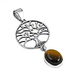 Load image into Gallery viewer, 925 Silver Tree of Life Pendant Necklace | Tiger Eye Gemstone
