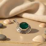 Load image into Gallery viewer, 925 Silver Green Gemstone Pendant Necklace for Women
