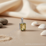 Load image into Gallery viewer, 925 Silver Citrine Pendant | Emerald Cut Gemstone | For Women
