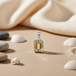 Load image into Gallery viewer, 925 Silver Citrine Pendant | Emerald Cut Gemstone | For Women
