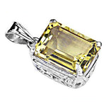 Load image into Gallery viewer, 925 Silver Citrine Pendant | Emerald Cut Gemstone | For Women
