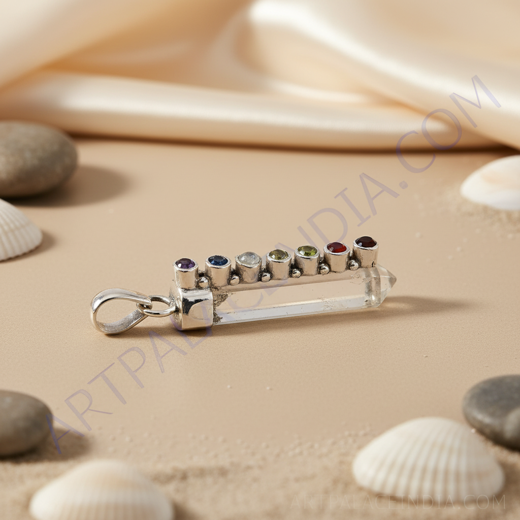 Colgante de chakras en plata 925 para mujer | Joyería curativa