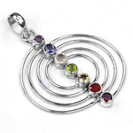 Load image into Gallery viewer, 925 Sterling Silver Chakra Pendant Necklace | Gemstone Jewelry
