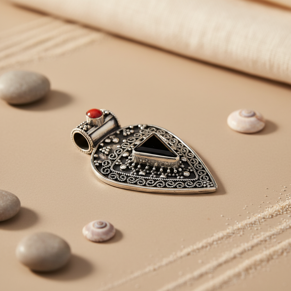 925 Silver Onyx Pendant for Women | Gemstone Jewelry