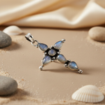 Load image into Gallery viewer, 925 Silver Moonstone Cross Pendant for Women | Gemstone Jewelry
