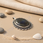 Load image into Gallery viewer, 925 Silver Labradorite Pendant | Oval Stone | Women&#39;s Jewelry
