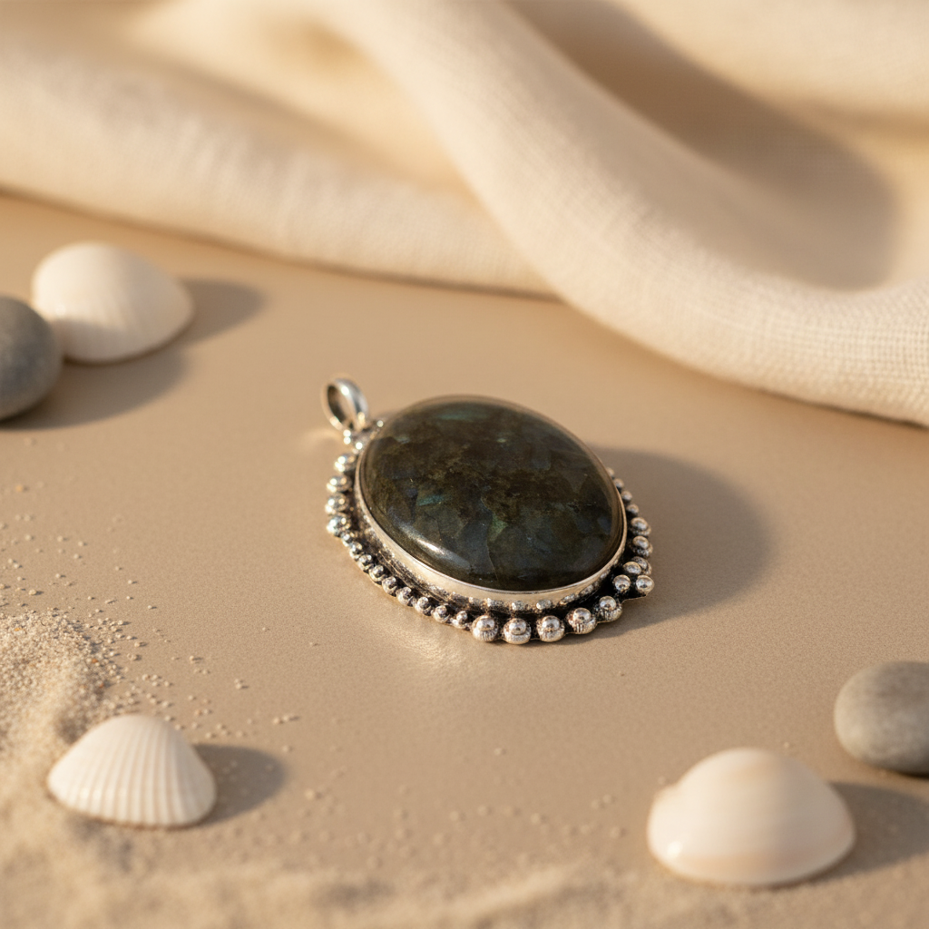 925 Silver Labradorite Pendant for Women | Gemstone Jewelry