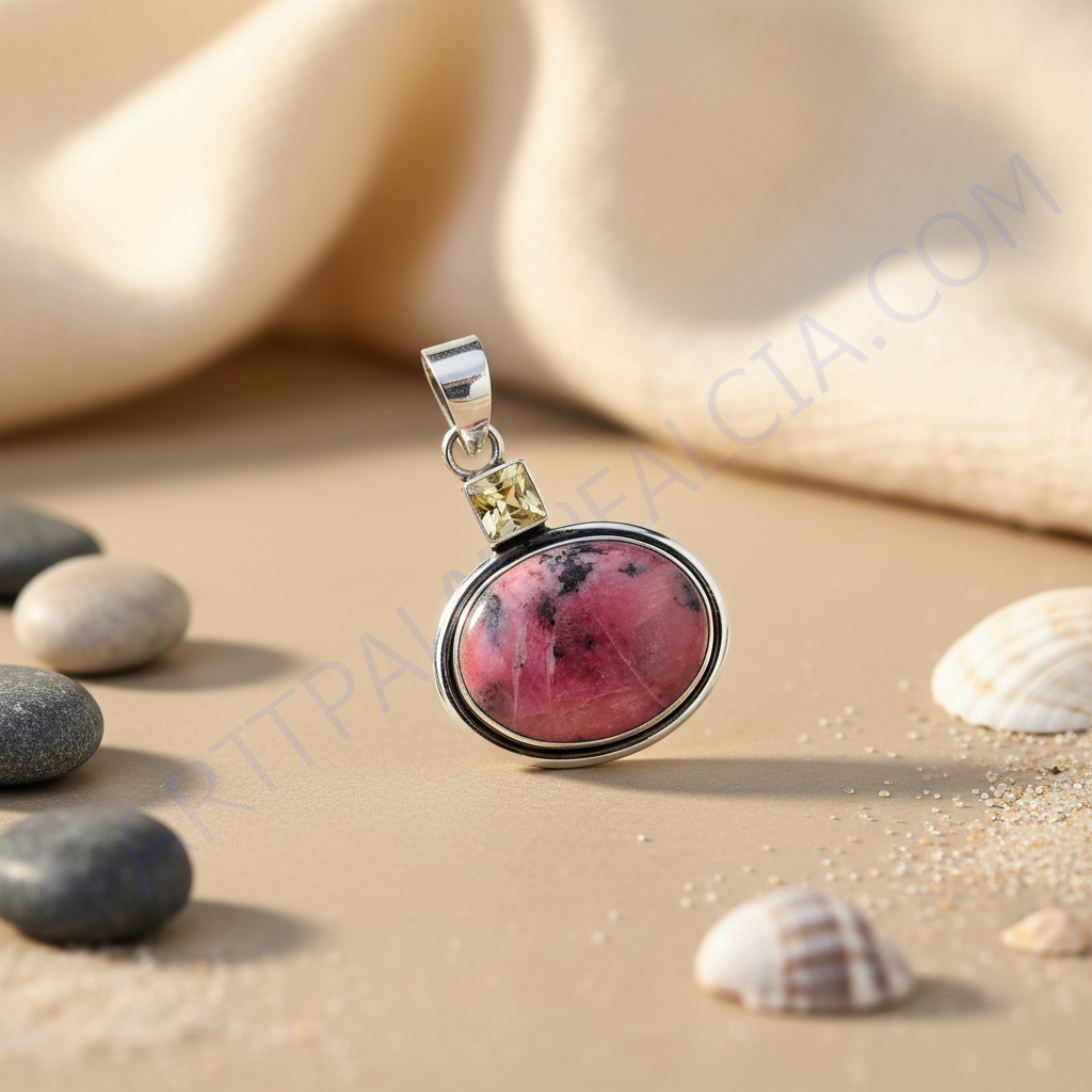 925纯银菱锰矿黄水晶吊坠（女士款）| 礼品首饰