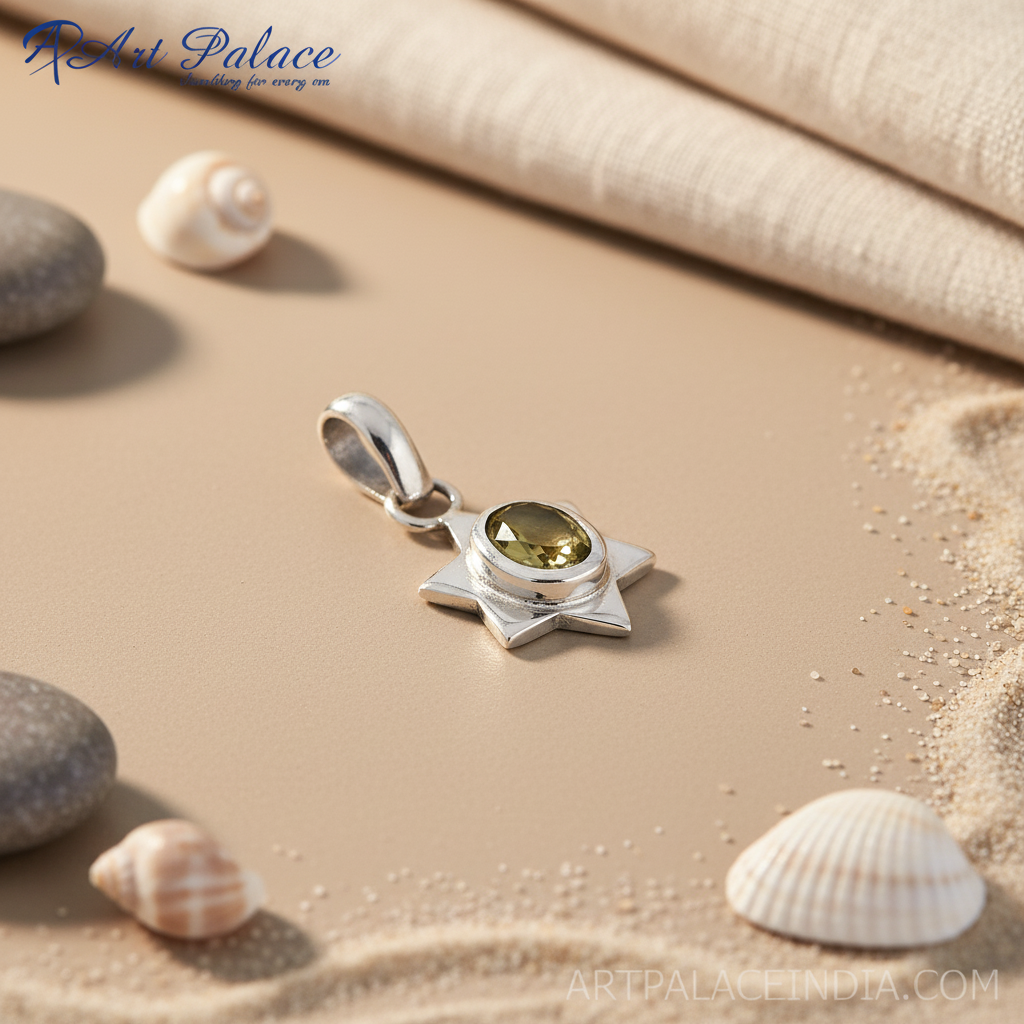 925 silver citrine star pendant | gemstone jewelry for women