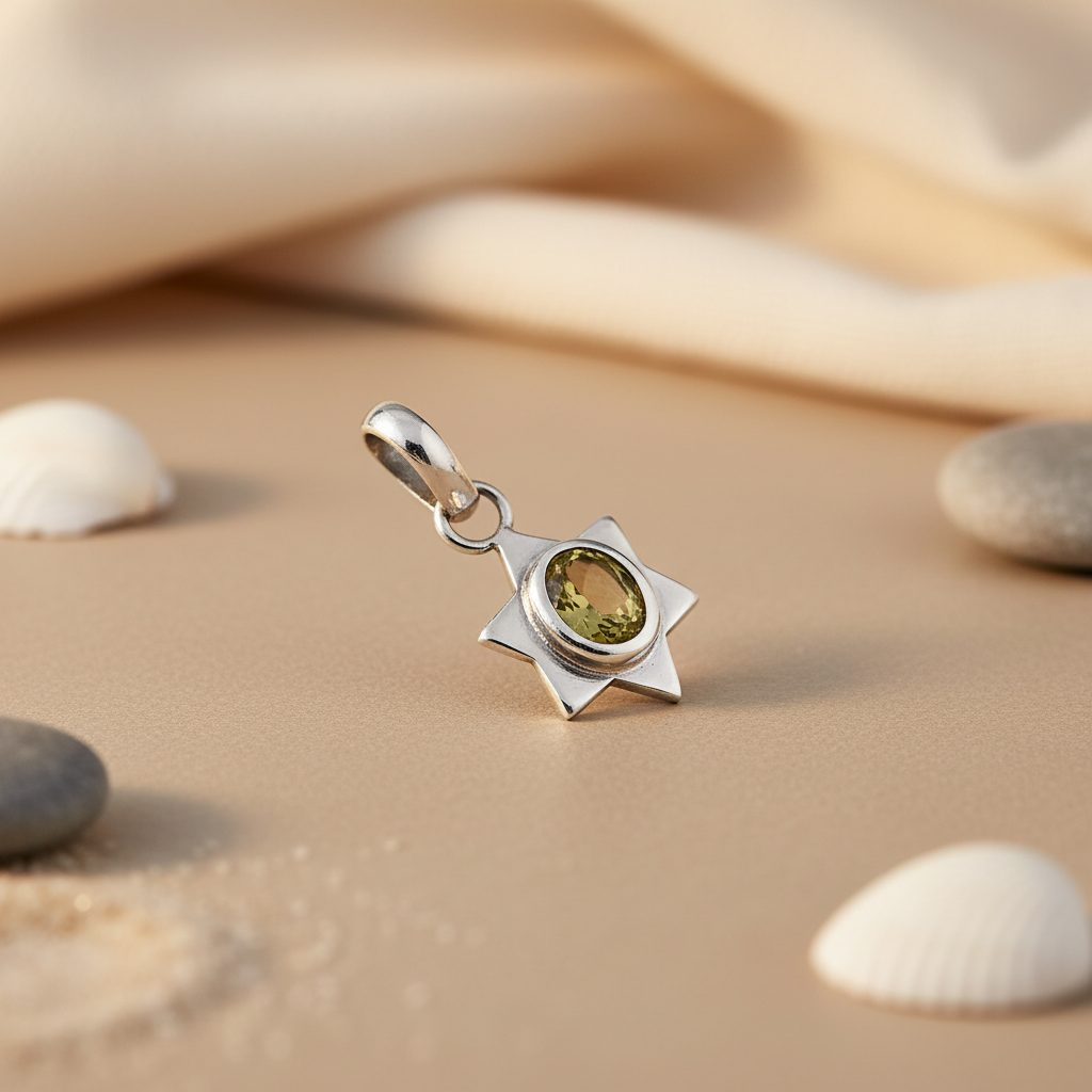 925 Silver Citrine Star Pendant | Gemstone Jewelry for Women