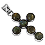 Load image into Gallery viewer, 925 Silver Labradorite Cross Pendant for Women | Gemstone Jewelry
