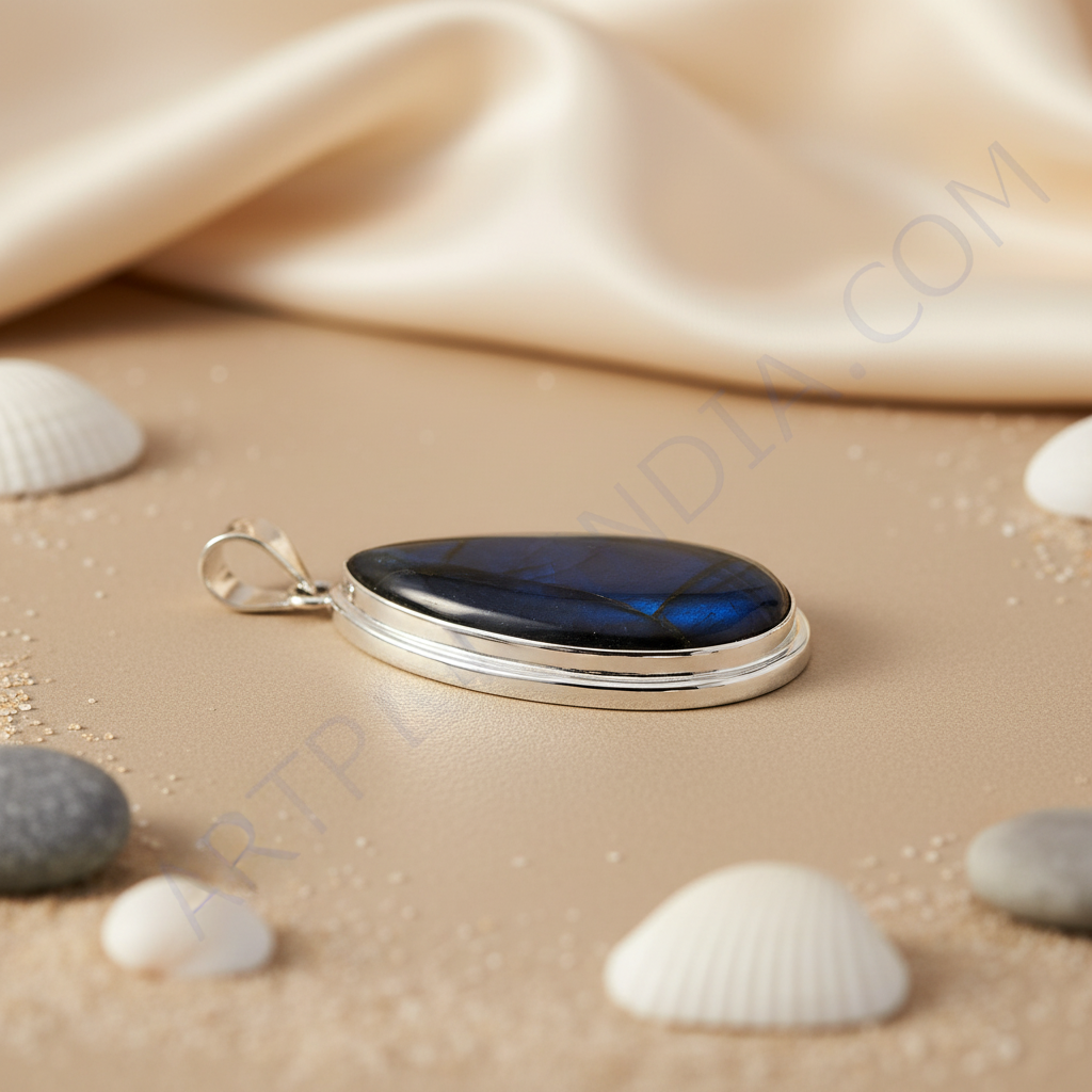 Colgante de piedra azul en plata 925 para mujer | Regalo para uso diario