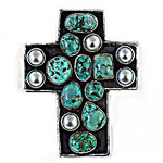 Load image into Gallery viewer, Silver Turquoise Cross Pendant | Gemstone Jewelry for Women
