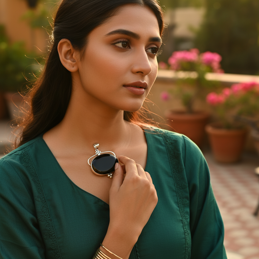 925 Silver Black Onyx Pendant for Women | Gemstone Jewelry