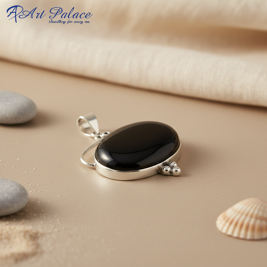 925 silver black onyx pendant for women | gemstone jewelry