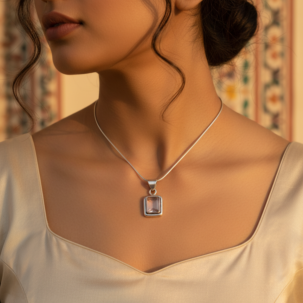 925 Silver Gemstone Pendant for Women | Daily Wear Gift