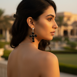 Load image into Gallery viewer, Silver Cross Pendant Necklace | Black Onyx Gemstone Jewelry
