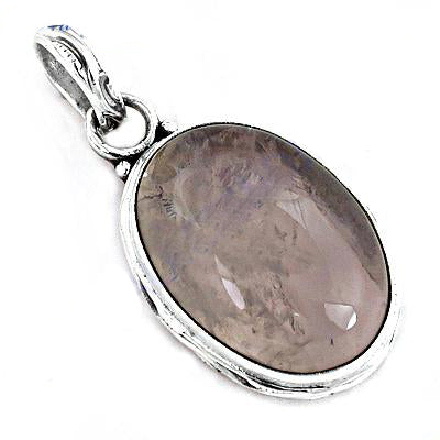 925 Silver Rose Quartz Pendant for Women | Gemstone Jewelry