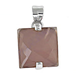 Load image into Gallery viewer, Silver Square Gemstone Pendant for Women | Daily Wear Necklace
