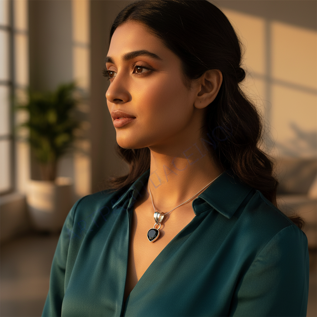 925 Silver Black Onyx Heart Pendant | Women's Jewelry Gift