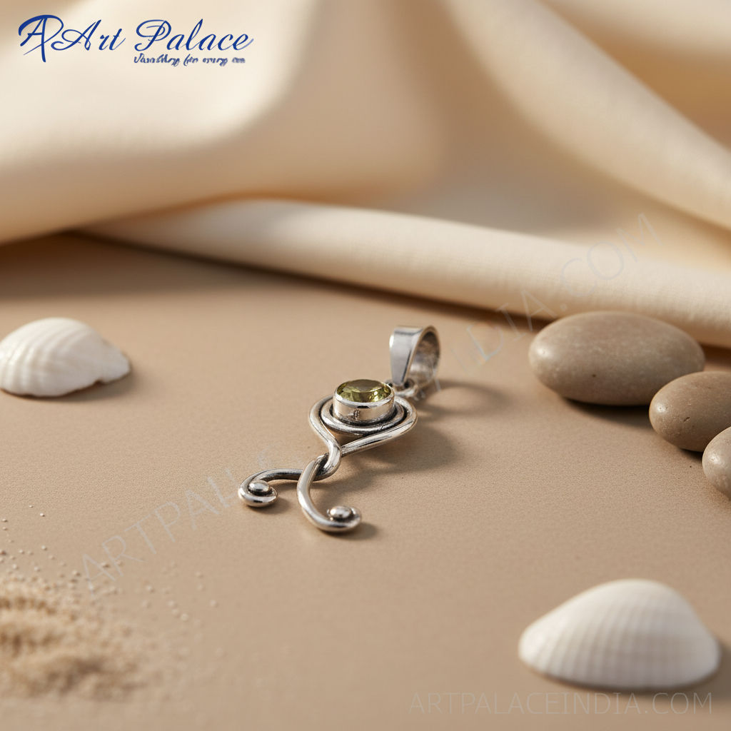 925 sterling silver citrine pendant for women | gemstone jewelry