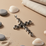 Load image into Gallery viewer, 925 Sterling Silver Cross Pendant with Smokey Quartz | Women&#39;s Jewelry
