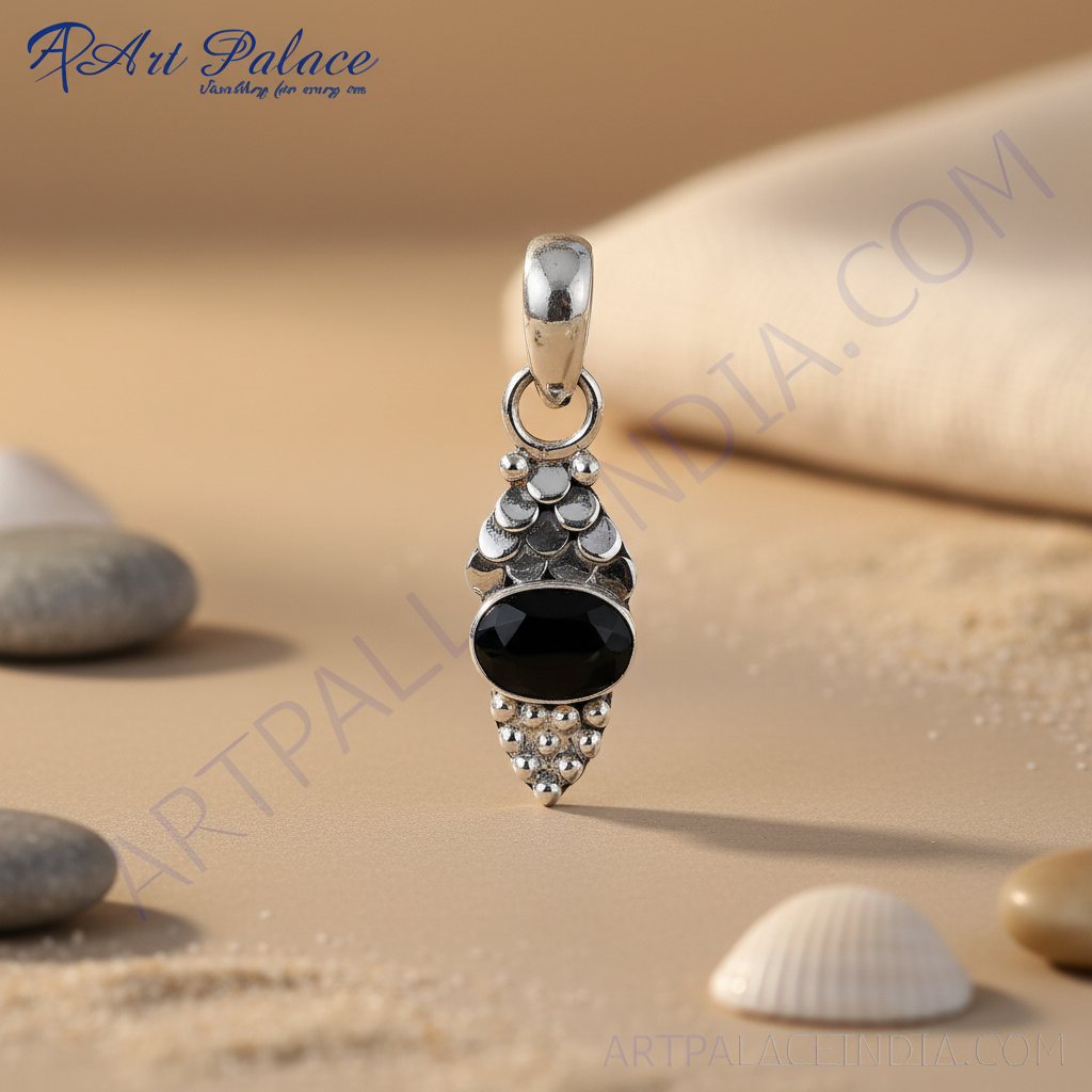 925 silver black onyx pendant for women | gemstone jewelry gift