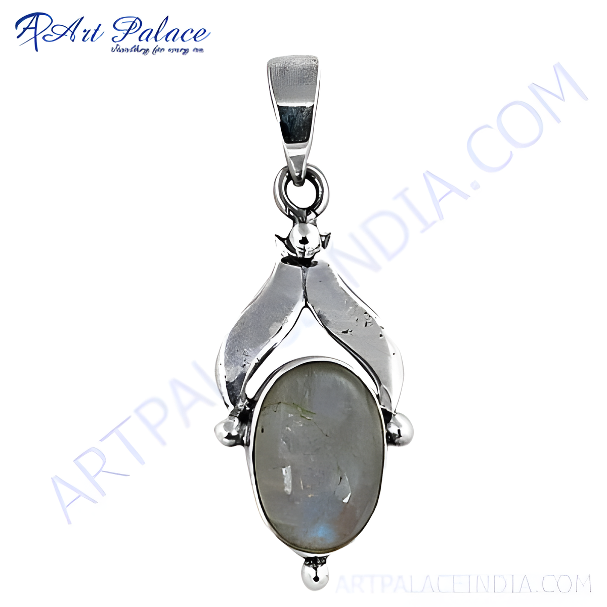 925 sterling silver moonstone pendant, oval gemstone, silver necklace pendant, women's jewelry, elegant pendant